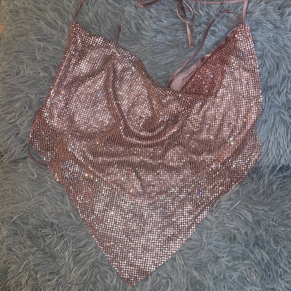 Rhinestone halter Top